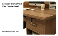 Study Desk Computer Desk Bookshelf Hutch Workstation Manufactured Wood Spacious Desktop Suitable for Students Dorm Room Bedroom Small Space
