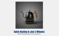 Electric Gooseneck Coffee Kettle, Adjustable Temperature, Stainless Steel, Smart Drip Over, Modern Minimalist Design
