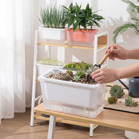Plant Pots and Flower Pots for Window Sill, Self Watering Trough Planter, 23*8.7cm Vegetable Planter with Inner Pot, Modern Window Boxes Pack
