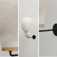 Mannequin Head with Wall Mount Minimalist Wall Mannequin Head Headdress Display Stand Space-Saving Beige for Retailers