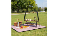 Foldable Tripod Hanging Rack Aluminum Alloy Foldable Triangle Rack Lightweight Tripod Storage Shelf for Picnic, Backyard