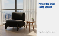 Shearling Lazy Chair, Cream Style, Solid Wood Frame, Balcony, Modern Leisure, Small Space