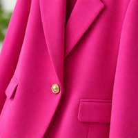 Suit Jacket for Women with Double Breasted Design, Long Sleeve Tailored for Business Casual Office Wear, Mid-Length Coverage