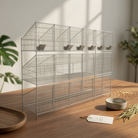 Multi-Level Rabbit Cage with Waste Tray Easy-Clean 18-Compartment Rabbit Cage Space-Saving for Breeders, Farms, Backyards