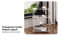 Space-Saving Clear C-Shaped Table Minimalist Design Transparent C-Table multipurpose Use Indoor Furnishing Modern Look for Apartment Dwellers, Minimalists, Living Room, Small Spaces, Bedroom, Home Office