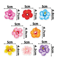 16 Pieces Tropical Flower Straw Topper Striped Luau Cake Decoration Bright