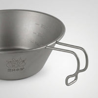 Titanium camping bowl 300ml, outdoor cooking bowl with handle, ultra-light & corrosion-resistant for hiking, includes drawstring bag