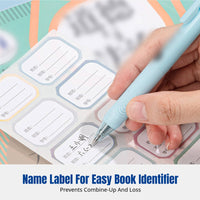 Letter-Size Book Cover, Thick Transparent Jacket, Student Protector with Name Labels
