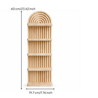 Decorative Arched Wall Shelf Geometric Slatted Wall Shelf Floating Shelving Minimalist for Bedroom