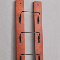 Rustic Wooden Wall Mounted Wine Rack, Vintage Dark Reddish-Brown Wine Display for Kitchen & Dining Room, Home Decor Wall Wine Rack