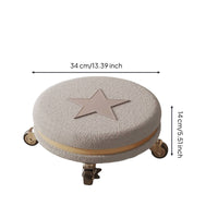 Rolling Stool with Fleece Cover Washable Seat Cushioned for Dressing Room