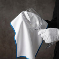 Fuzz Cloth and Glasses Cleaning Cloth, Large Microfibre Cloths for Wine Glass, 35cm x 50cm Glass Cloth with Overlock Border Binding