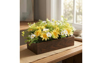 Wooden Blossom Table Decor Wood Grain Artificial Blossom Arrangement Realistic Look Home Decoration