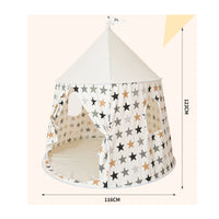 Conical Peak Design Print Teepee Tent Round Base Kids Teepee Tent Open Front Household Toy Side Curtains