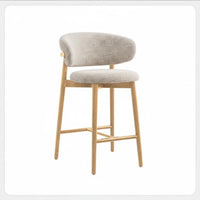 High Stool with Backrest Italian design Bar Chair Modern Minimalist Design Upholstered Seat for Homeowners, Restaurant