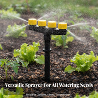 Wide Coverage 4 Head Sprinkler Nozzle Gentle on Plants 4 Way Irrigation Sprinkler Time Saving for Farmers, Farm, Greenhouse