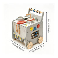 Toy Kitchen Cart Educational Rolling Play Cart Child Wooden Play Kitchen for Young Children, Playroom