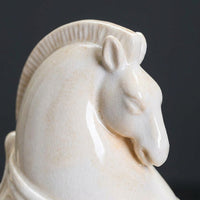 Ceramic Horse Statue for Display, Retro Chinese Horse Figurine for Tea Room, Collectible Animal Sculpture for Desk, Handmade Horse Ornament for Gift