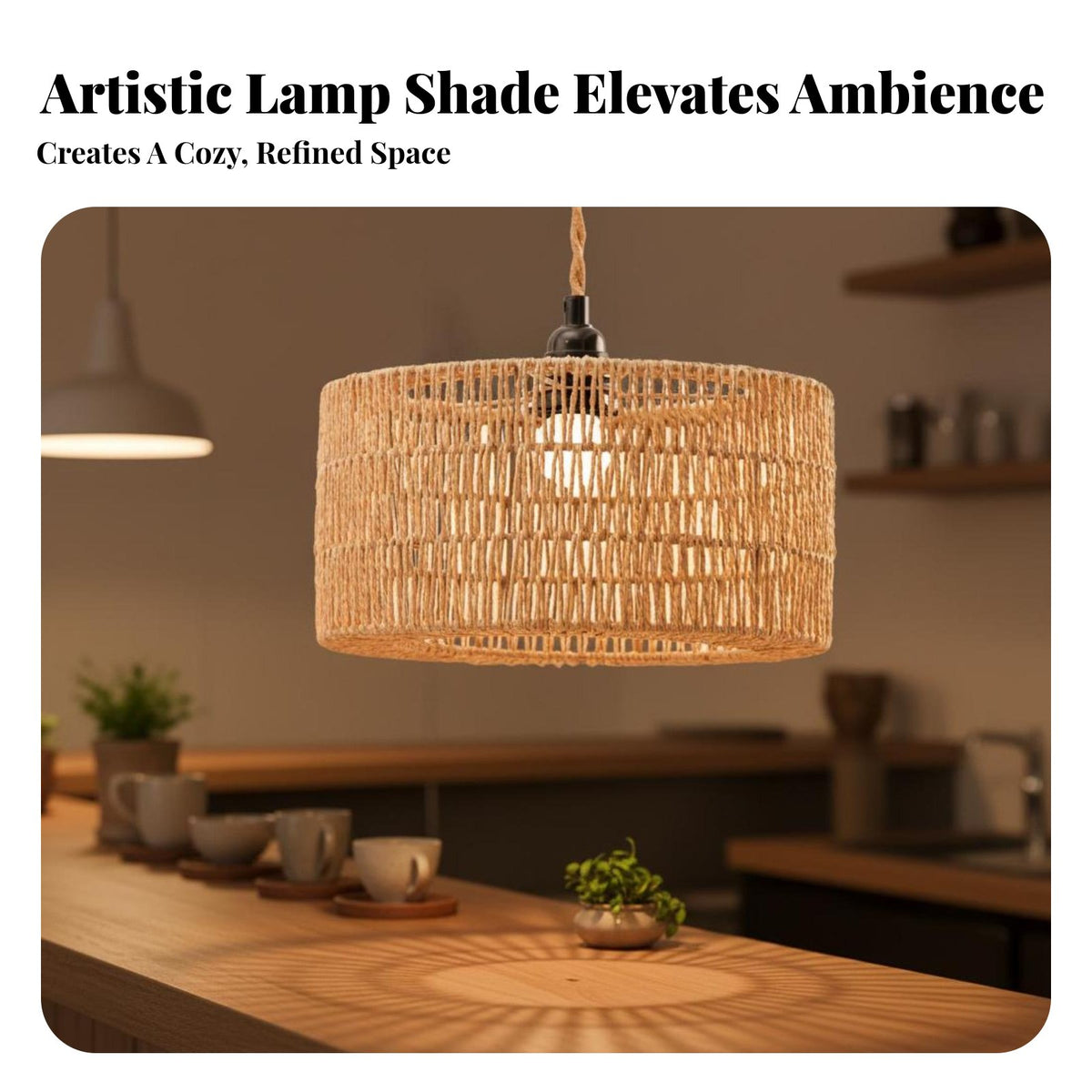 Woven Paper Lampshade Handwoven Japanese Design Lamp Cover Japandi Design Lamp Cover Creative Decoration Woven Lampshade for Bar