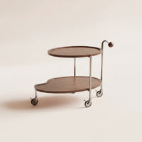 Rolling Side Table 2-Tier Side Table with Wheels Compact Storage Cart with Wheels for Living Room, Bedroom, Reading Corner