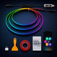Car Ambient Lighting Kit Flexible Acrylic Neon Strip Lights Car Interior Lights Slim for Drivers, Dashboard, Center Console
