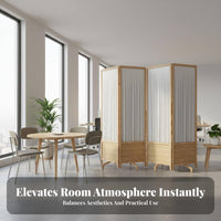 Foldable Design Multi-Panel Folding Screen Mobile 4-Panel Partition Screen Freestanding Room Divider Portable for Office Workers, Business Owners, Interior Designers, Bedroom, Restaurant, Studio Apartment