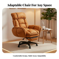Reclinable Reclining Gaming Chair with Footrest 360-Degree Swivel Ergonomic Recliner with Footrest Head and Lumbar Support Office Furniture for Students, Gamers, Telecommute Workers, Bedroom, Study Room