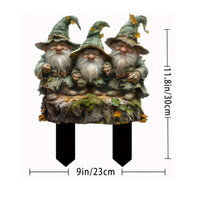 Acrylic Gnome Plant Pick Whimsical Design Gnome Garden Stake Waterproof