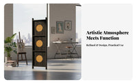 Foldable Arched Panel Screen Freestanding Room Divider Vintage aesthetic Household Furnishing Portable for telecommuting Workers, residents, Interior Designers, Bedroom, Studio Apartment, Home Office, Cafe