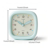 Easy to Read Analog Alarm Clock Compact Quartz Alarm Clock Battery-Operated Small for Students, Bedroom, Nightstand