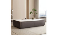 Coffee Table with Glass Top No-Assembly Glass Coffee Table Modern Furniture for Living Room, Apartment