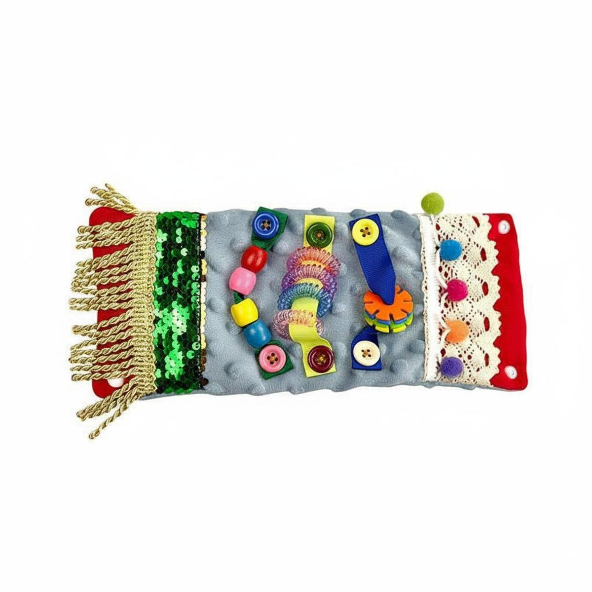 Soft and Skin-Friendly Alzheimer's Sensory Sleeve Stress Relief Fidget Cuff Engaging Activities Tactile Activity Muff for Seniors, Autistic Individuals, Memory Care