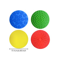 4 Pieces Interactive Silicone Sensory Disc Soft Tactile Sensory Mat Gentle Toy Early Learning for Classroom, Home