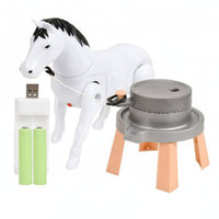 Educational Mill Grinding Horse Toy Realistic Design Electric Walking Horse Interactive Walking Horse Toy Battery Operated for Babies, Infants, Toddlers