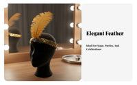 Dramatic Plumage Feather Hairband Rhinestone Accent Feather Headband Hair Accessory for Adults, Women, Dance Performance, Parties, Festivals