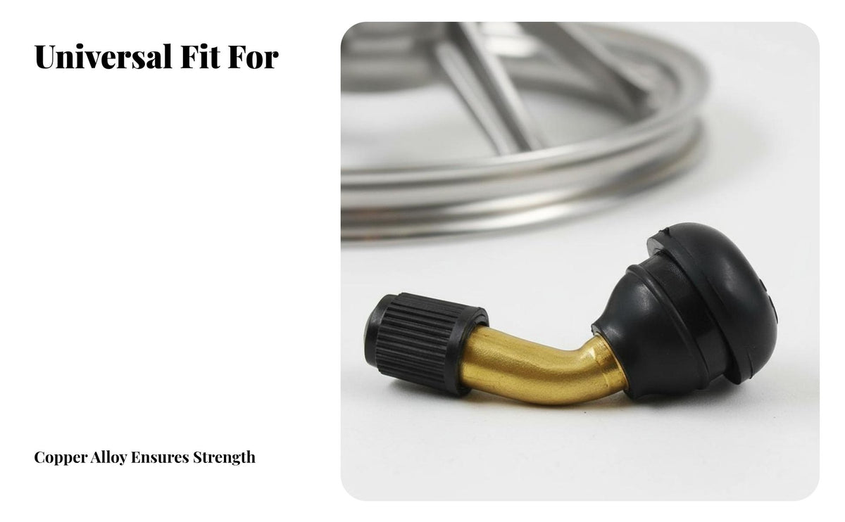 Tubeless Tire Valve Stem Leak-Resistant 90 Degree Tire Valve Stem Leak Resistant for DIY Repair Specialist S, Two-Wheeler Riders, Auto Repair Shop