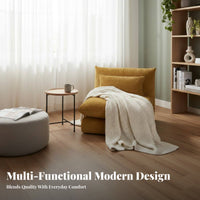 Foldable Backrest transformable blossom Pouf 2-in-1 Function Floor Lounger Plush Upholstery Accent Seating Modern design for Young Adults, Students, Balcony, Living Room, perusing reading corner, Apartment