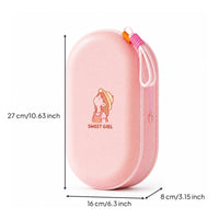 Cartoon Print Waterproof Storage Pouch Hanging Loop EVA Pouch Rounded Rectangular Organizer Case Portable for Girls, Swimming, Beach