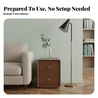 Rolling C-Table Space-Saving Household Furniture Mobile Design Vintage Look for Home Workers, Living Room, Small Spaces, Bedroom