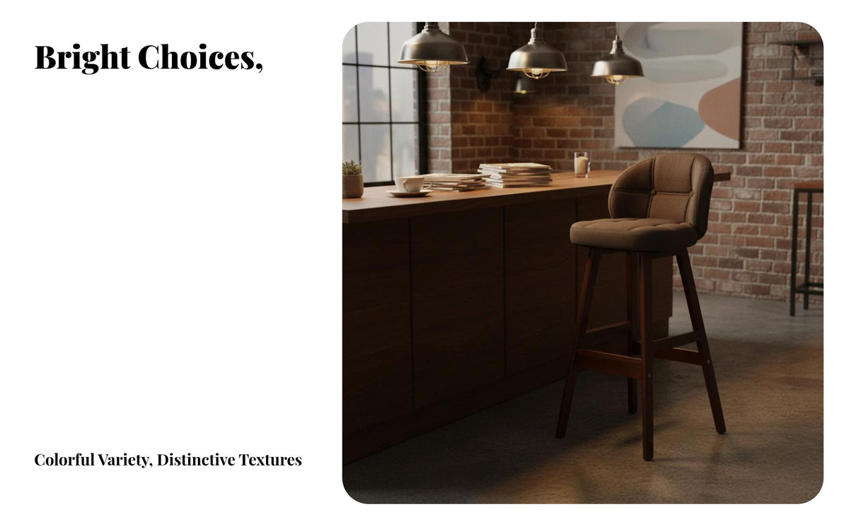 Modern Minimalist Design Upholstered High Stool with Backrest Ergonomic Design Bar Chair Sturdy Base Seating Furniture Easy to Assemble for Business Owners, Homeowners, Couples, Cafe, Restaurant, Eatery, Kitchen Island