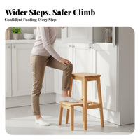 Multi-Functional transformable Ladder Chair Foldable Design transformable 4-Step Stool two-in-singleUse Household Furniture Space-Saving for Homeowners, Seniors, Librarians, Kitchen, Living Room, Office, Pantry