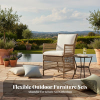 4 Pieces Waterresistant Round sun shade Daybed sun-resistant Outdoor Furniture Weather-Resistant Lounge Bed Woven design for Homeowners, Business Owners, Garden, Terrace, rearyard, Balcony