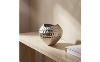 Crinkled Paper Shape Vase Hammered Texture Decorative Vase Narrow Base Home Decor for Flower Display