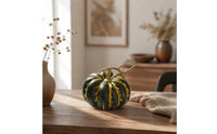 Pumpkin Prop Realistic Pumpkin with Stem Ribbed Decorative Foam Pumpkins for Autumn Display, Harvest Decor