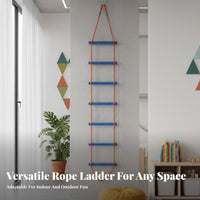 Anti-Slip Rungs Kids Climbing Ladder Easy to Grip Colorful Hanging Ladder Long-Lasting Outdoor Play Equipment Portable for Toddlers, Parents, Adults, Kindergarten, Playroom, Backyard, Adventure Gym