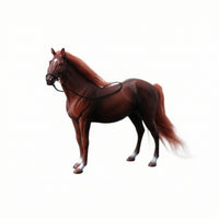 Horse Figurine with Bridle Realistic Horse Figurine Carved Bridle for Dioramas, Displays