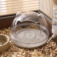 Clear Iridescent Hamster Sand Bath and Hamster Dig Box, Removable Base Hamster Bath, Portable Intermediate House for Syrian Hamsters and Gerbils