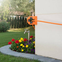 Wall-Mounted Hose Guide Mounting Holes Garden Hose Guide Outdoor Tool Orange Plastic Body