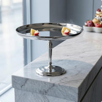 Dessert Platter with Pedestal Circular Base Stainless Steel Dessert Stand