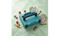 Turquoise Blue Plastic Toolbox Slimline Handheld Toolbox Rectangular Protective Equipment Case Black Handle